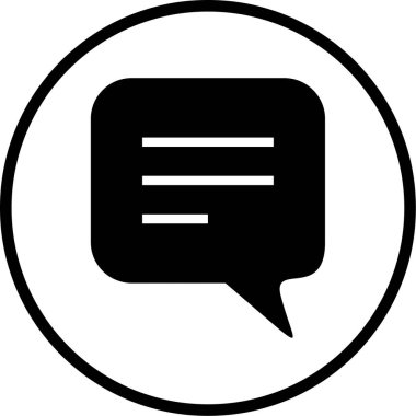 Sohbet balonu simgesi, vektör illüstrasyonu