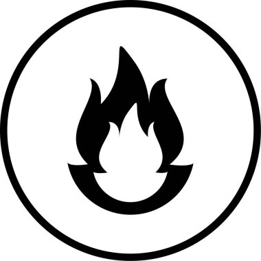 Bir alev simgesinin vektör illüstrasyonu