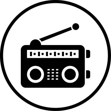 Radyo. Web simgesi basit illüstrasyon
