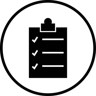 Kontrol listesi. Web simgesi basit illüstrasyon