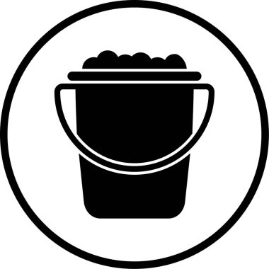 Vektör illüstrasyonu, kova simgesi arkaplanı