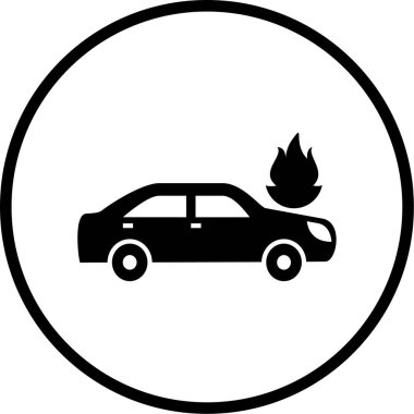 araba kazası ikonu vektör illüstrasyonu