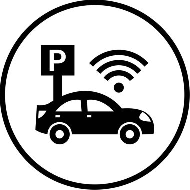 Araba park kutsal kişilerin resmi, vektör çizim