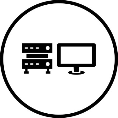 Bilgisayar. Web simgesi basit illüstrasyon