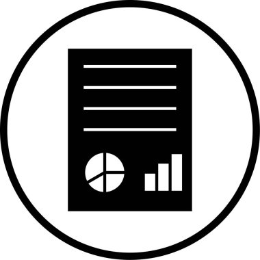 iş raporu simgesi, vektör illüstrasyonu