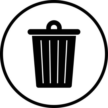 Çöp simgesinin vektör illüstrasyonu