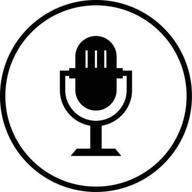 Mikrofon. Web simgesi basit illüstrasyon