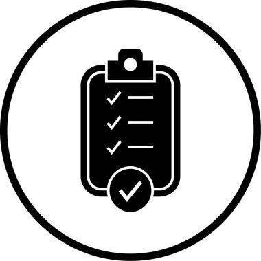 Kontrol listesi simgesi, vektör illüstrasyonu