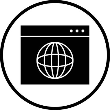 Tarayıcı. Web simgesi basit illüstrasyon