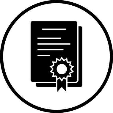 Sertifika. Web simgesi basit illüstrasyon