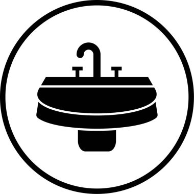 Banyo. Web simgesi basit illüstrasyon