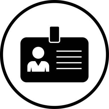 Kimlik kartı simgesi, vektör illüstrasyonu