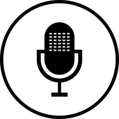 Mikrofon. Web simgesi basit illüstrasyon