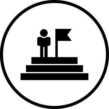 Bir podyum simgesinin vektör illüstrasyonu