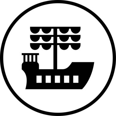 Gemi. Web simgesi basit illüstrasyon