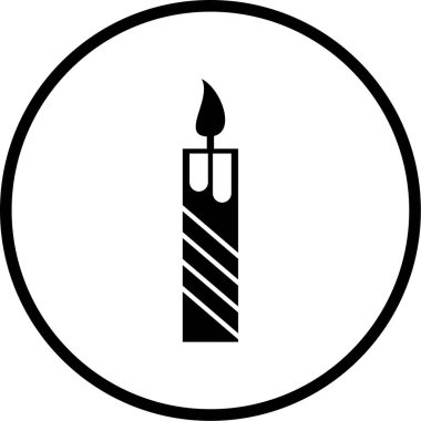 Ateş simgesi ile yanan mumun gösterimi