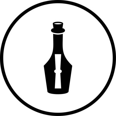 şarap şişesi simgesi, vektör illüstrasyonu