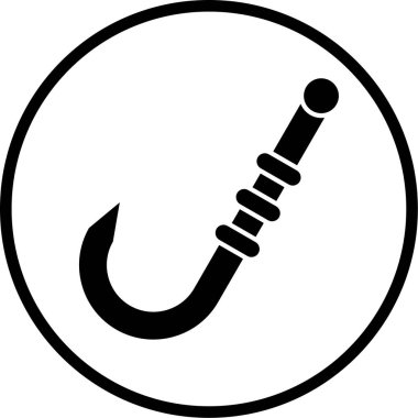 balık kancası simgesi, vektör illüstrasyonu