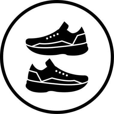 Bir spor ayakkabısı simgesinin vektör illüstrasyonu