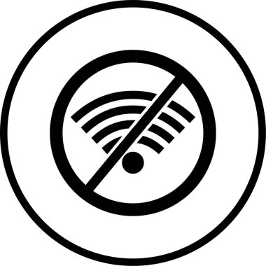 Kablosuz internet yok. Web simgesi basit illüstrasyon 