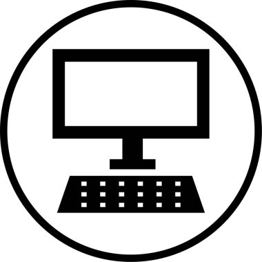 Bilgisayar. Web simgesi basit illüstrasyon