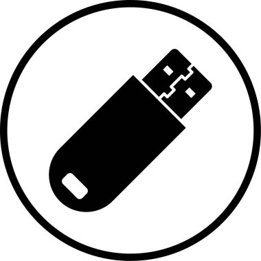 USB flash disk simgesi. Web tasarımı için 16 hafıza kartı vektör simgesinin basit çizimi