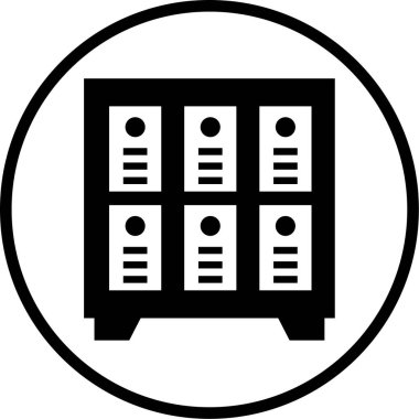 Çekmeceler simgesinin vektör illüstrasyonu