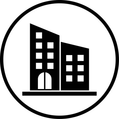 Bina. Web simgesi basit illüstrasyon