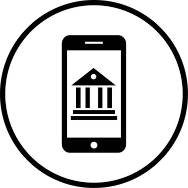 mobil bankacılık simgesi, vektör illüstrasyonu