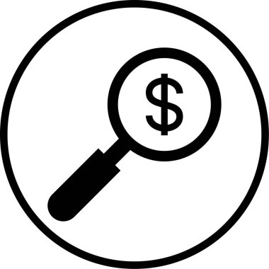 büyütme cam vektör simgesi modern basit tasarım