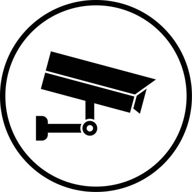 Güvenlik kamerası simgesi, vektör illüstrasyonu