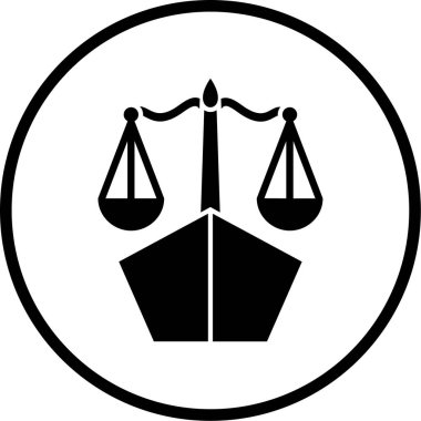 Hukuk ve adalet simgesinin vektör illüstrasyonu