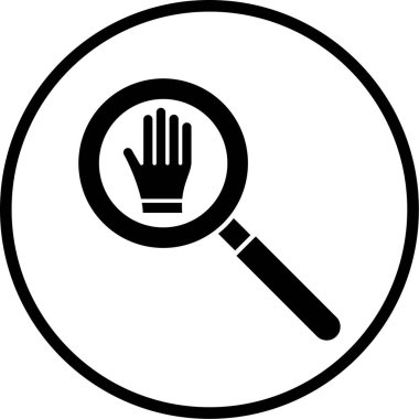 Büyütme cam simgesi, vektör illüstrasyonu