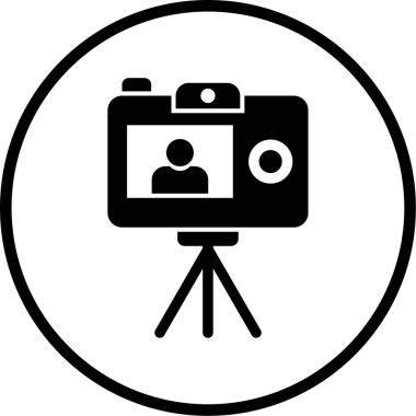 Kamera simgesinin vektör illüstrasyonu