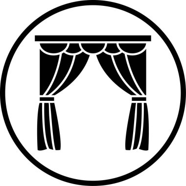 Perdeler. Web simgesi basit illüstrasyon