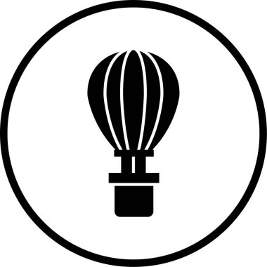 sıcak hava balonu simgesi, vektör illüstrasyonu