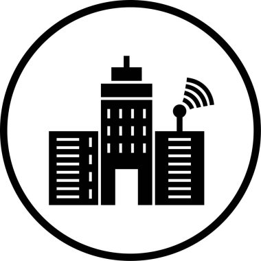 Modern şehir simgesinin vektör illüstrasyonu