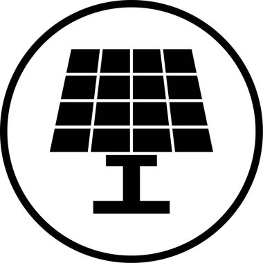 Güneş paneli simgesi, vektör illüstrasyonu