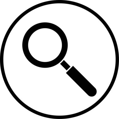 Büyütme cam simgesi, vektör illüstrasyonu