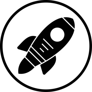 Roket. Web simgesi basit illüstrasyon