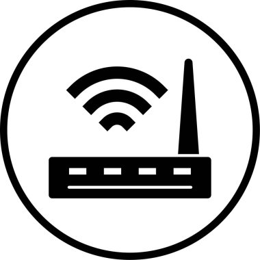 Kablosuz. Web simgesi basit illüstrasyon