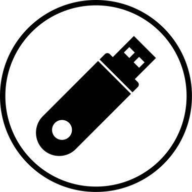 USB flash disk simgesi. Basit tasarım
