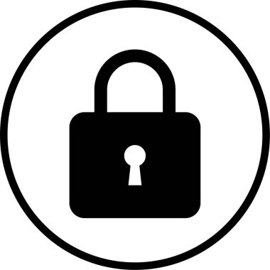 Kilit. Web simgesi basit illüstrasyon