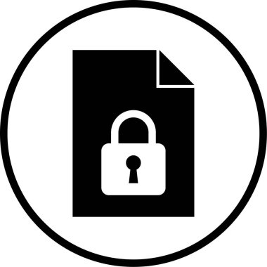 Bir kilit simgesinin vektör illüstrasyonu