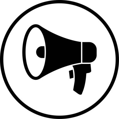 Megafon. Web simgesi basit illüstrasyon