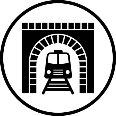 Bir tren simgesinin vektör illüstrasyonu