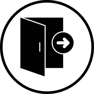 Kapıyı aç. Web simgesi vektör illüstrasyonu