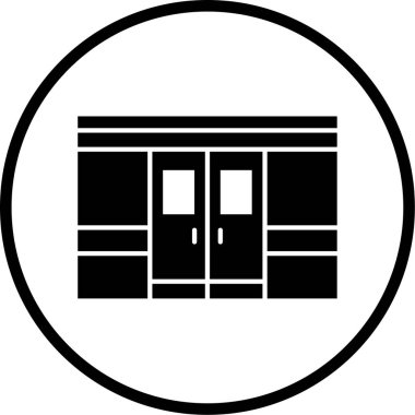 Booth simgesinin vektör illüstrasyonu 