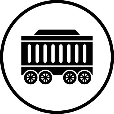 Tren vagonu simgesinin vektör illüstrasyonu
