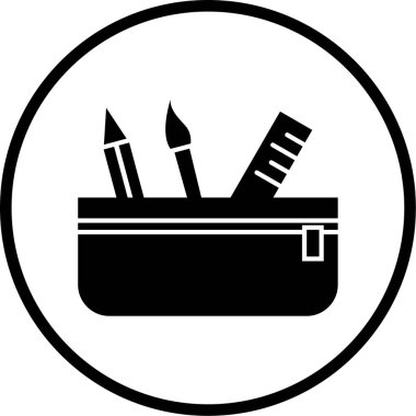 Kırtasiye malzemeleri. Web simgesi basit illüstrasyon 